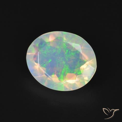 Opale Multicolore naturelle ovale, 1.30 ct, Transparent