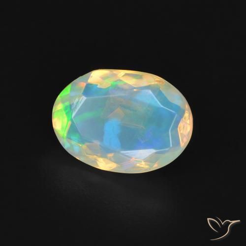 Opale Multicolore naturelle ovale, 1.18 ct, Transparent
