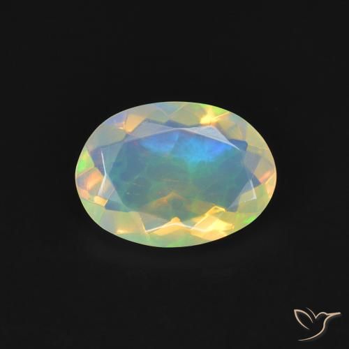 0.84ct Naturel Multicolore Opale, ovale, Transparent, Photo A