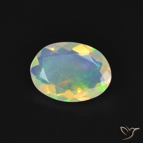 Opale Multicolore naturelle ovale, 0.84 ct, Transparent