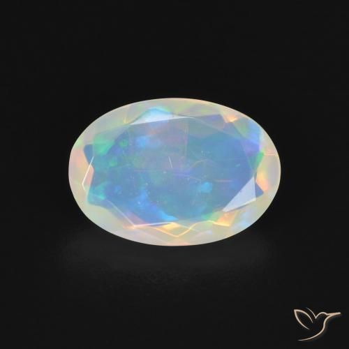 1.03ct Naturel Multicolore Opale, ovale, Transparent