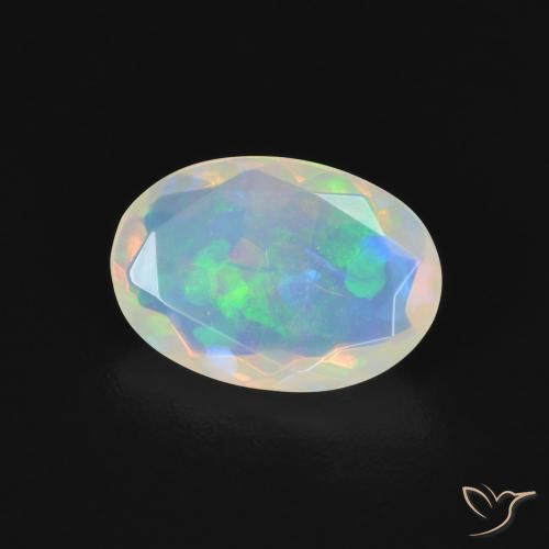 Opale Multicolore naturelle ovale, 1.03 ct, Transparent