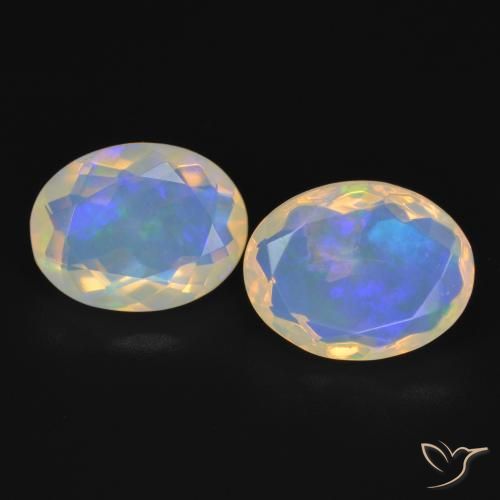 3.16ctw Naturel Blanc bleuâtre Opale, ovale, Transparent