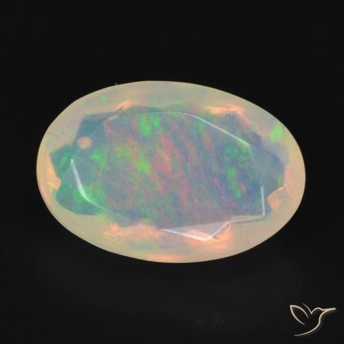 Opale Blanc multicolore naturelle ovale, 1.96 ct, Transparent