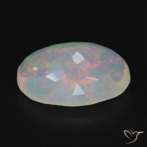 Opale Blanc multicolore naturelle ovale, 1.96 ct, Transparent