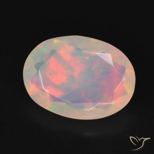 Opale Blanc multicolore naturelle ovale, 1.63 ct, Transparent