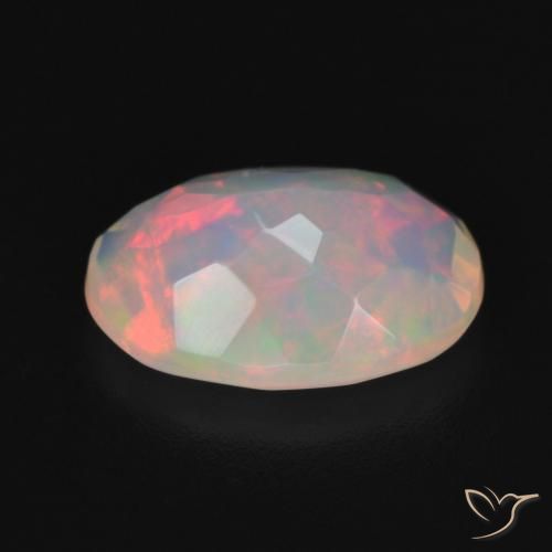 Opale Blanc multicolore naturelle ovale, 1.63 ct, Transparent