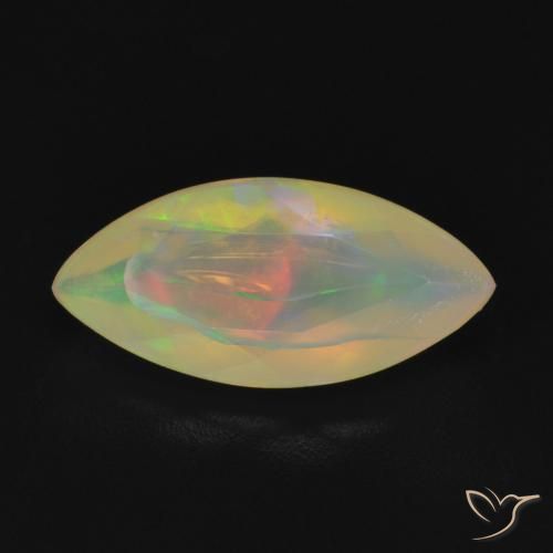 Opale Blanc multicolore naturelle Marquise, 0.93 ct, Transparent