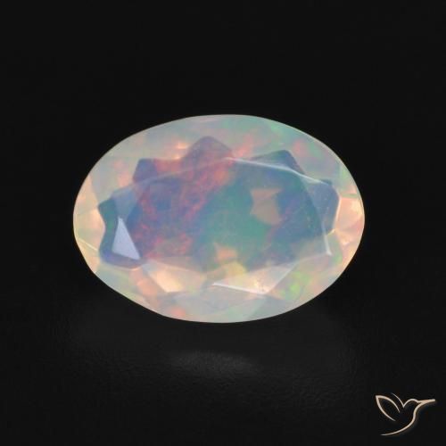 1.16ct Naturel Blanc multicolore Opale, ovale, Transparent, Photo A