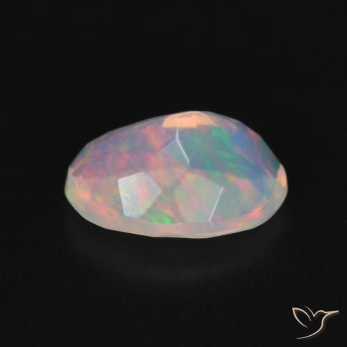 Opale Blanc multicolore naturelle ovale, 1.16 ct, Transparent