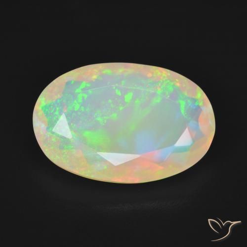 3.84ct Naturel Multicolore Opale, ovale, Transparent