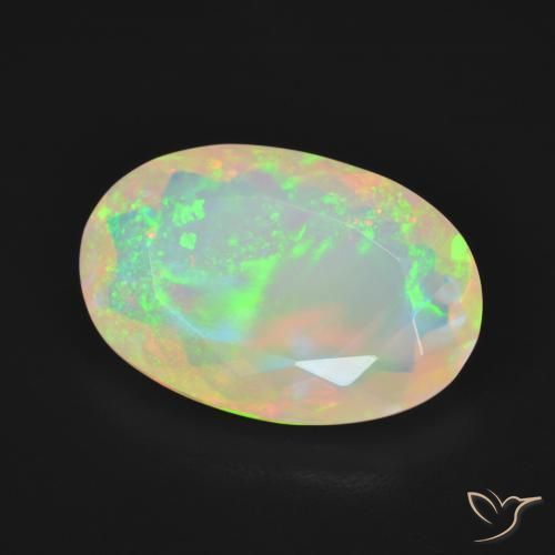 Opale Multicolore naturelle ovale, 3.84 ct, Transparent