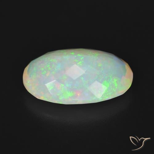 Opale Multicolore naturelle ovale, 3.84 ct, Transparent