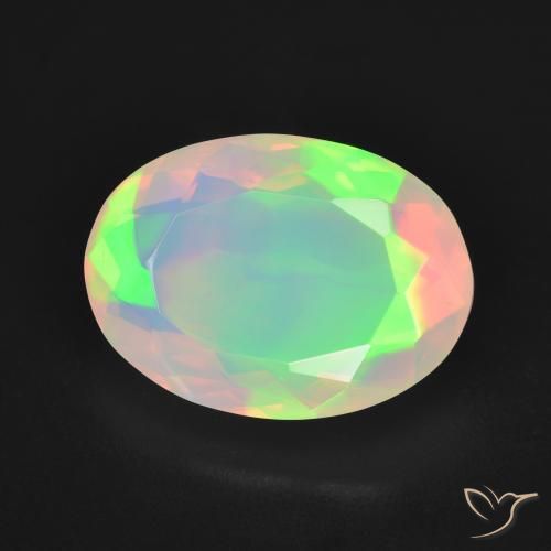 Opale Multicolore naturelle ovale, 3.83 ct, Transparent