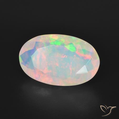 Opale Multicolore naturelle ovale, 3.57 ct, Transparent