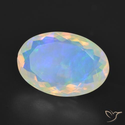 Opale Multicolore naturelle ovale, 5.13 ct, Transparent