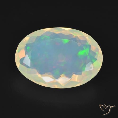 5.16ct Naturel Multicolore Opale, ovale, Transparent, Photo A