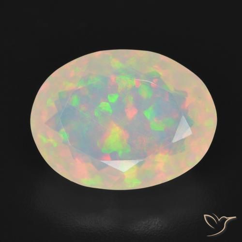 3.52ct Naturel Multicolore Opale, ovale, Transparent, Photo A