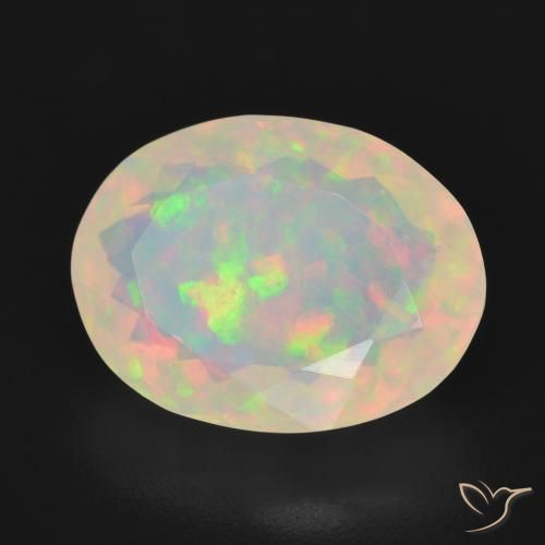 Opale Multicolore naturelle ovale, 3.52 ct, Transparent