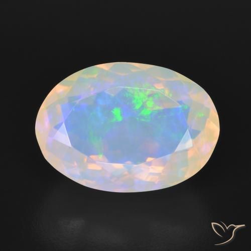 4.14ct Naturel Multicolore Opale, ovale, Transparent, Photo A