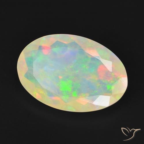 Opale Multicolore naturelle ovale, 3.93 ct, Transparent