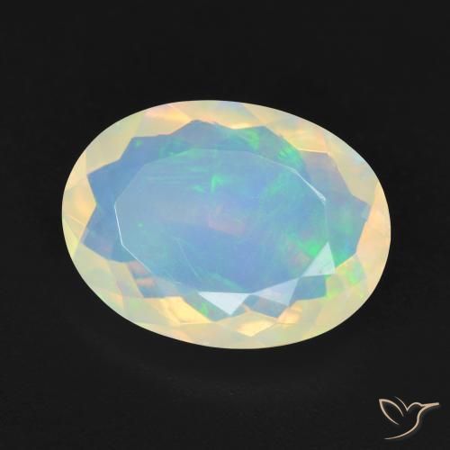 Opale Multicolore naturelle ovale, 3.89 ct, Transparent