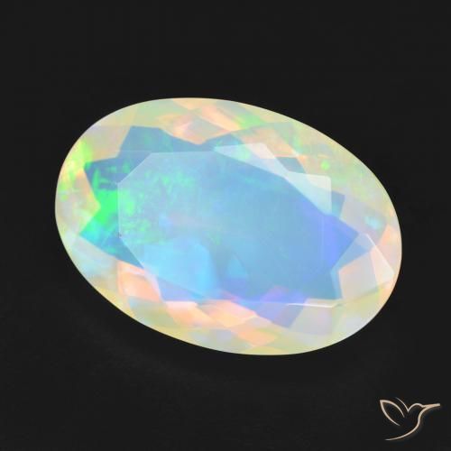 Opale Multicolore naturelle ovale, 4.44 ct, Transparent