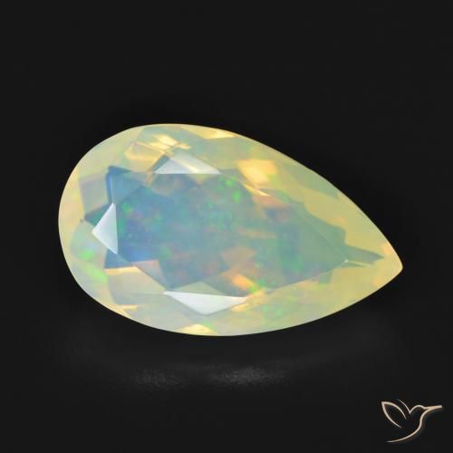 Opale Multicolore naturelle En forme de poire, 3.12 ct, Transparent