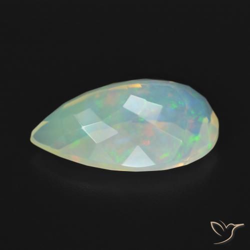 Opale Multicolore naturelle En forme de poire, 3.12 ct, Transparent