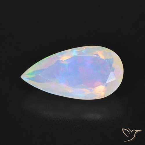 Opale Multicolore naturelle En forme de poire, 3.16 ct, Transparent