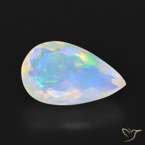 Opale Multicolore naturelle En forme de poire, 3.03 ct, Transparent