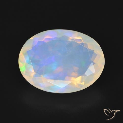 3.67ct Naturel Multicolore Opale, ovale, Transparent, Photo A