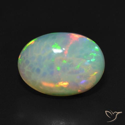 3.23ct Naturel Multicolore Opale, ovale, Translucide