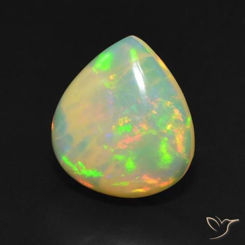 Opale Multicolore naturelle En forme de poire, 2.85 ct, Translucide