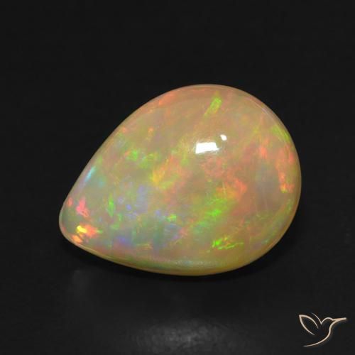 2.84ct Naturel Multicolore Opale, En forme de poire, Translucide, Photo A