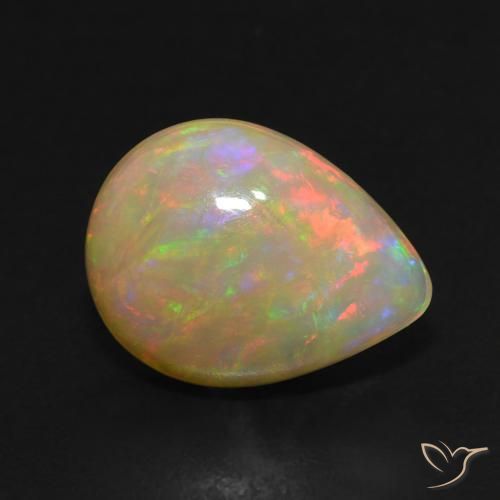 Opale Multicolore naturelle En forme de poire, 2.84 ct, Translucide