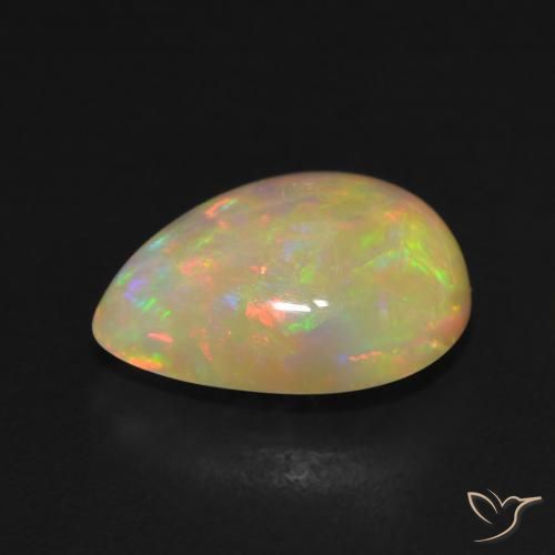 Opale Multicolore naturelle En forme de poire, 2.84 ct, Translucide