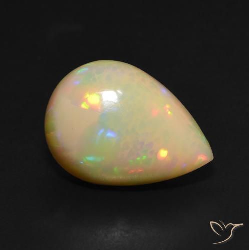 Opale Multicolore naturelle En forme de poire, 3.95 ct, Translucide