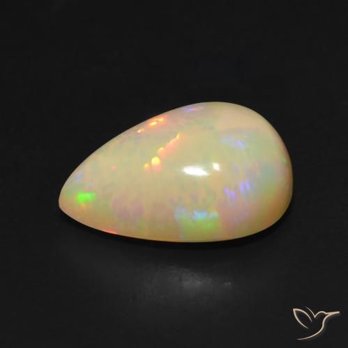 Opale Multicolore naturelle En forme de poire, 3.95 ct, Translucide