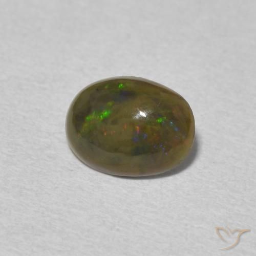 Opale Multicolore naturelle ovale, 0.56 ct, Opaque