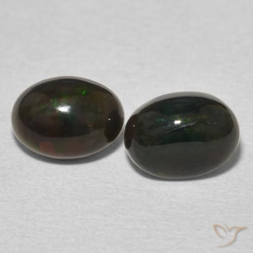 1.50ctw Naturel Multicolore Opale, ovale, Opaque