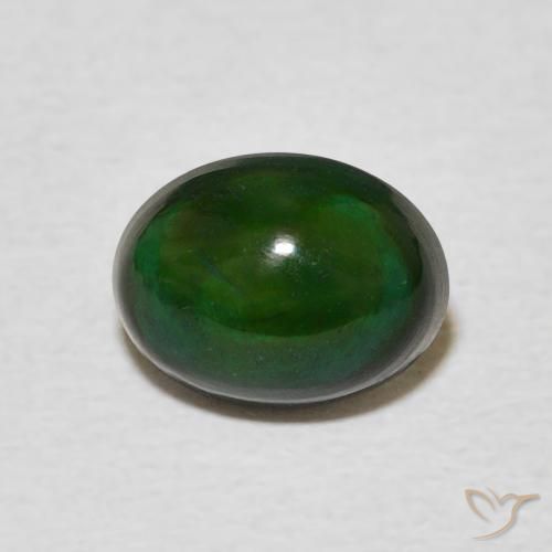 Opale Vert foncé naturelle ovale, 1.19 ct, Opaque