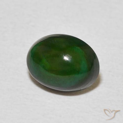 Opale Vert foncé naturelle ovale, 1.19 ct, Opaque