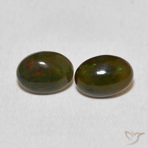 0.86ctw Naturel Multicolore Opale, ovale, Opaque