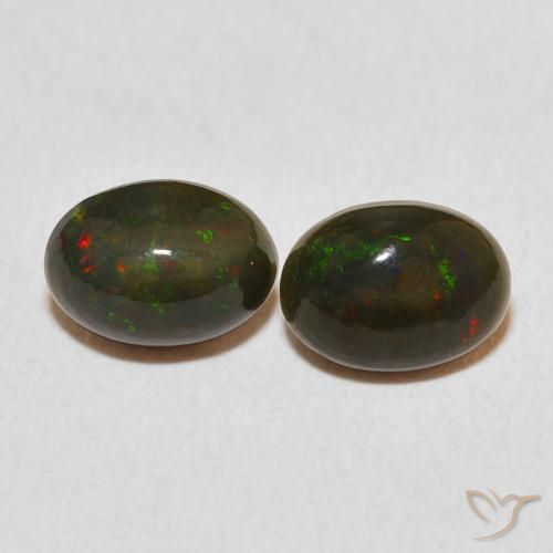 1.59ctw Naturel Multicolore Opale, ovale, Opaque