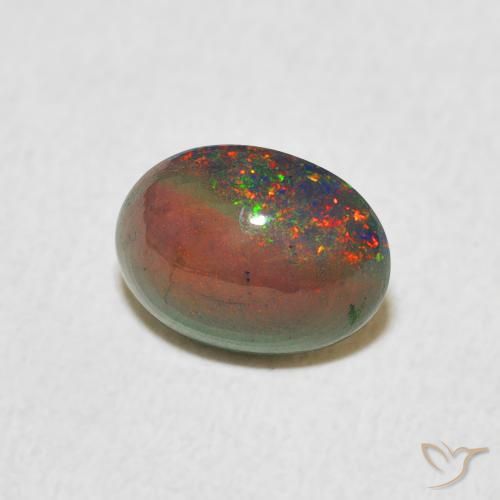 Opale Multicolore naturelle ovale, 0.82 ct, Opaque