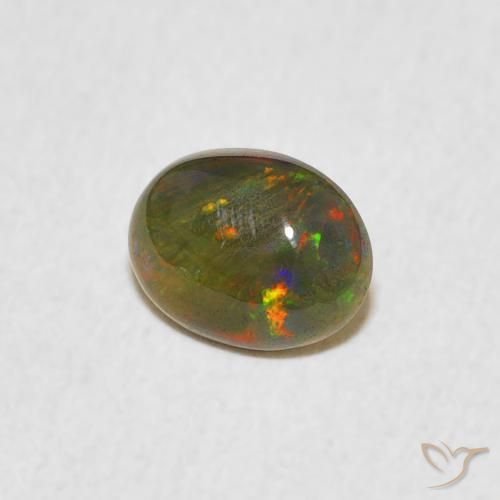 Opale Multicolore naturelle ovale, 0.46 ct, Opaque