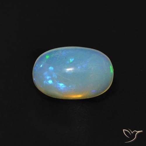 1.00ct Naturel Multicolore Opale, ovale, Transparent