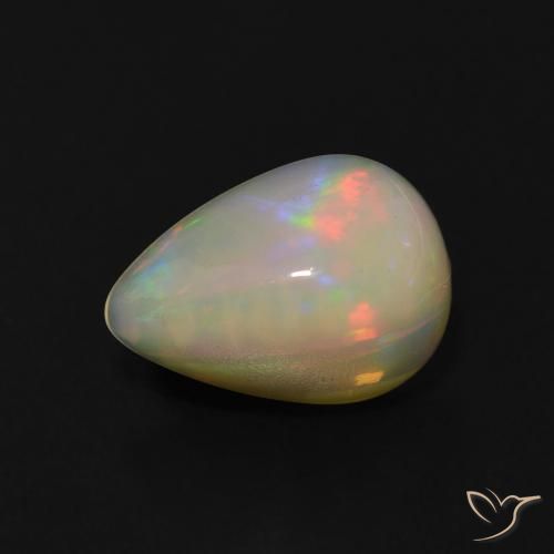 Opale Multicolore naturelle En forme de poire, 1.20 ct, Transparent