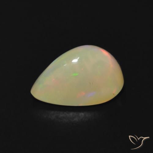 Opale Multicolore naturelle En forme de poire, 1.20 ct, Transparent